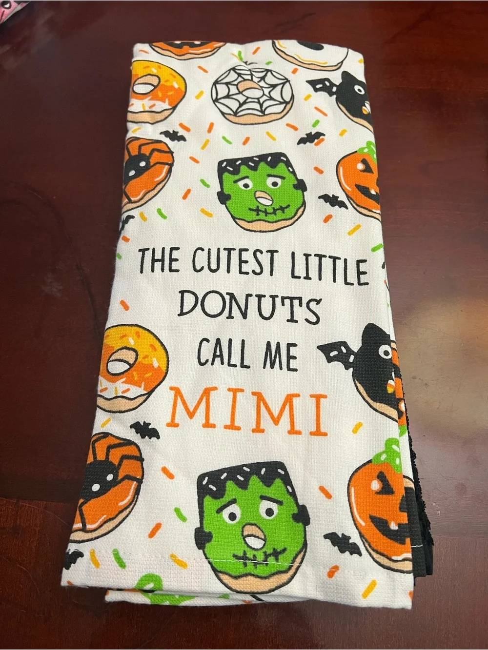 Halloween Donut & Frankenstein Kitchen Towel Set - White, Black, Orange, Green